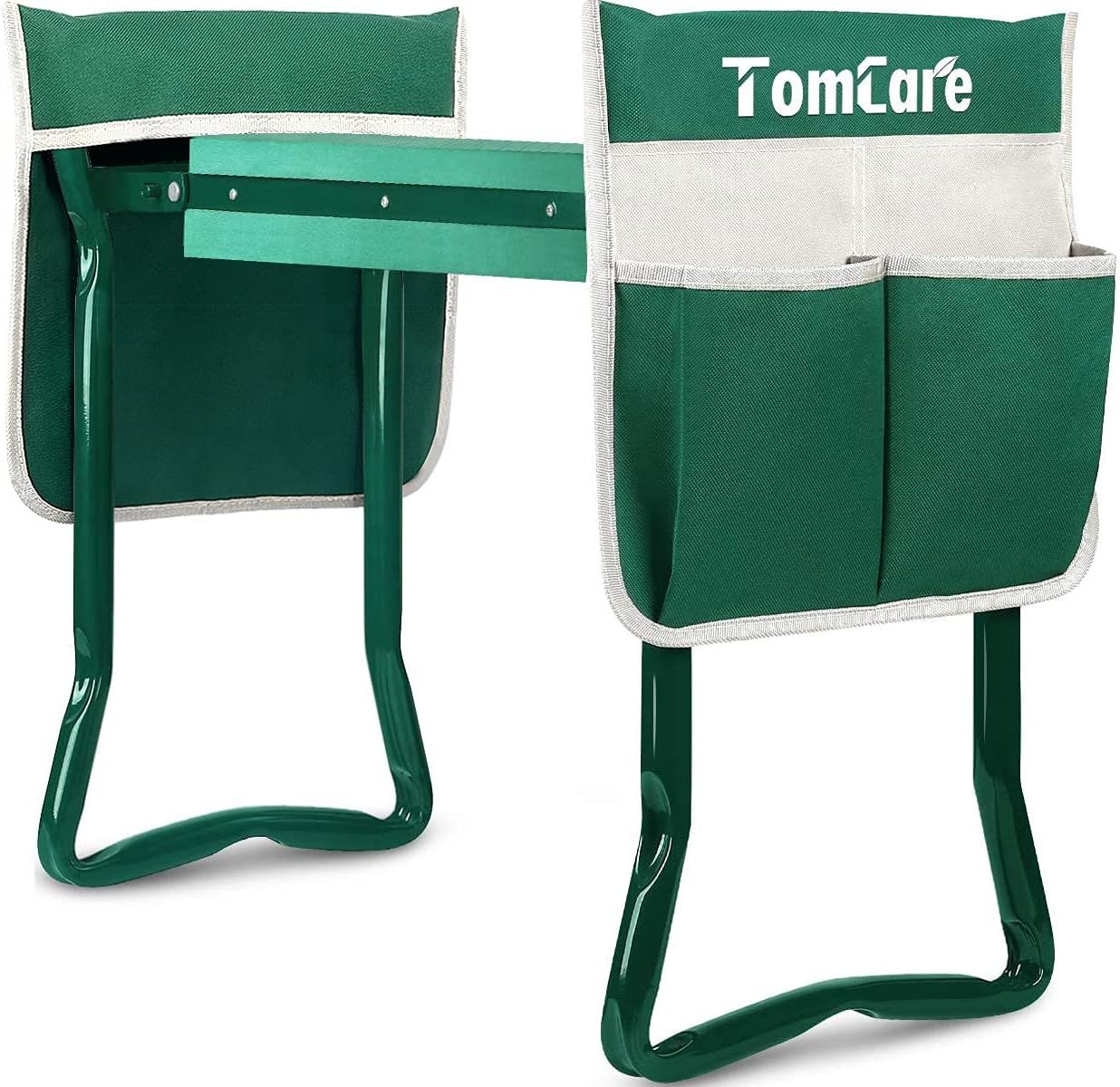 Green Foldable Garden Kneeler Seat with Tool Pouches