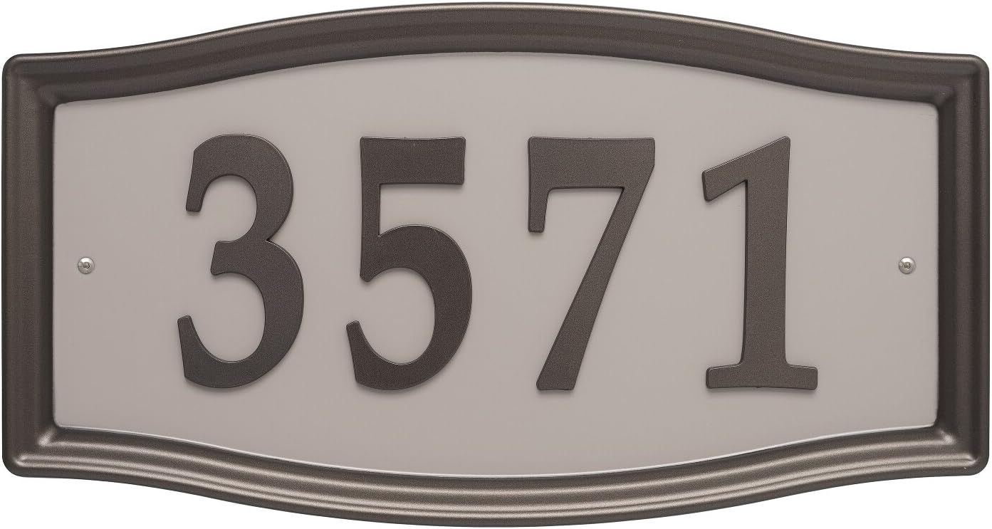 Aged Bronze and Gray Metal Address Plaque