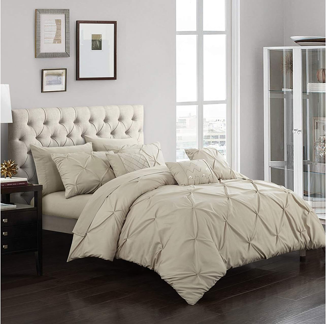 King Taupe Microfiber Down Alternative Bed in a Bag Set