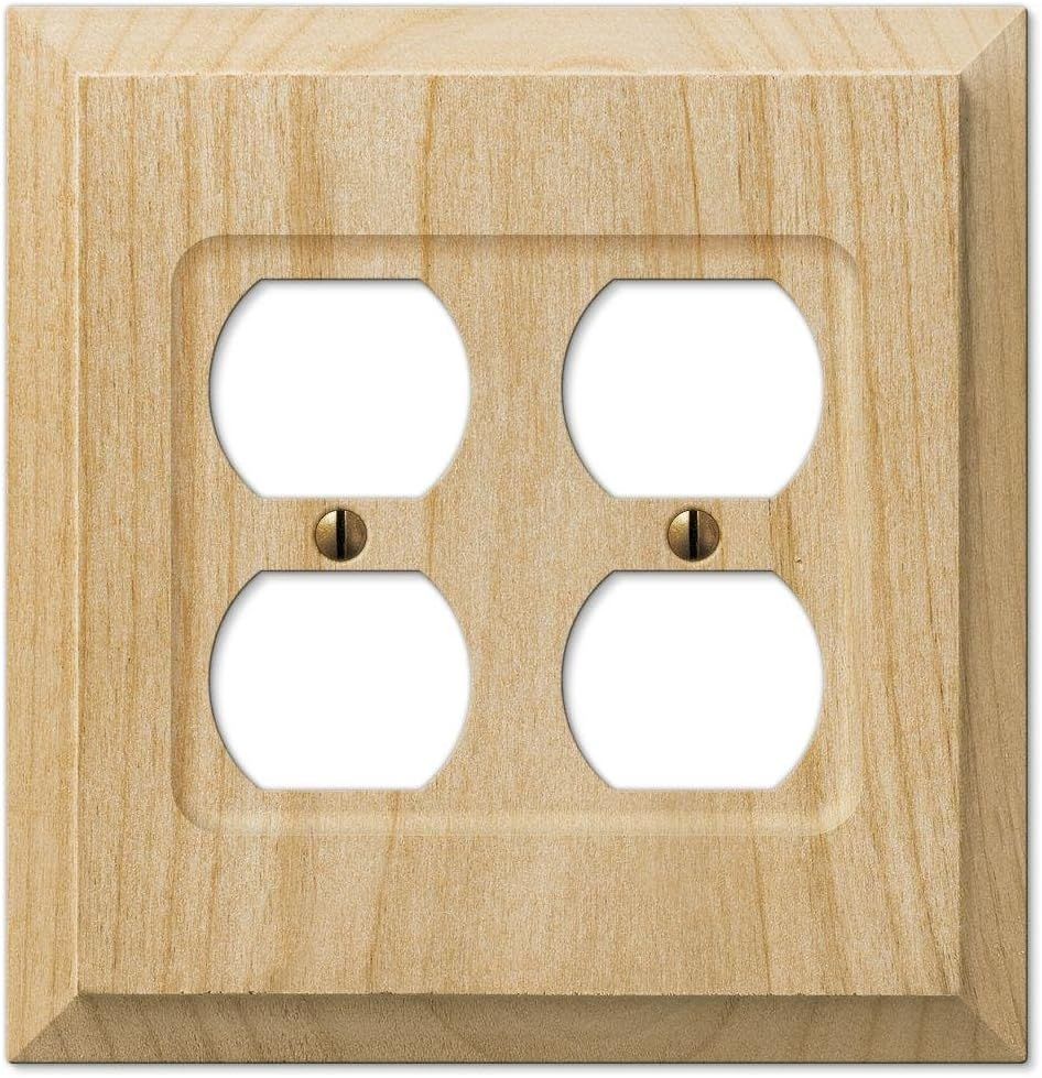 Unfinished Wood Double Duplex Wall Plate