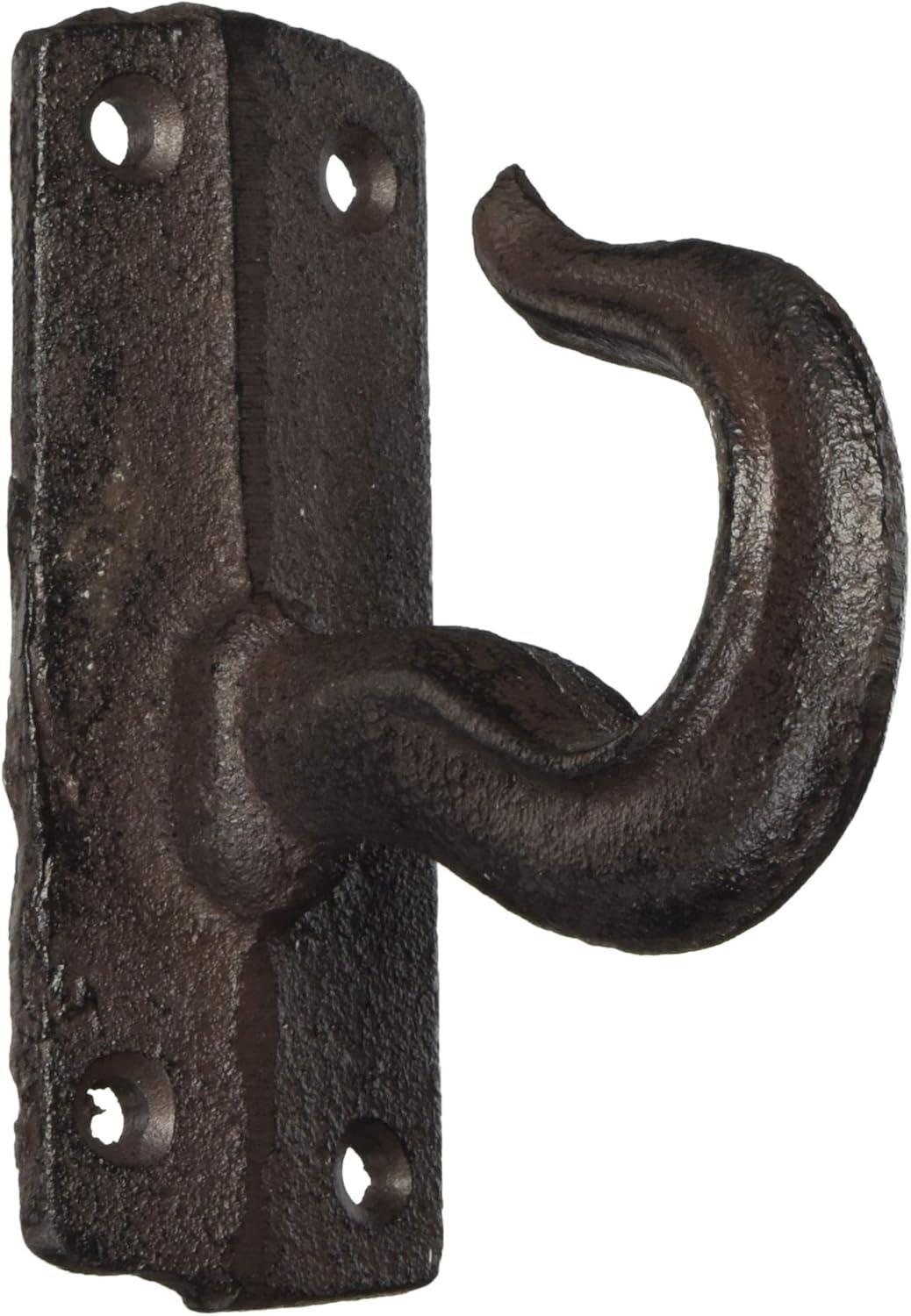 Rustic Dark Brown Cast Iron Ceiling Hook