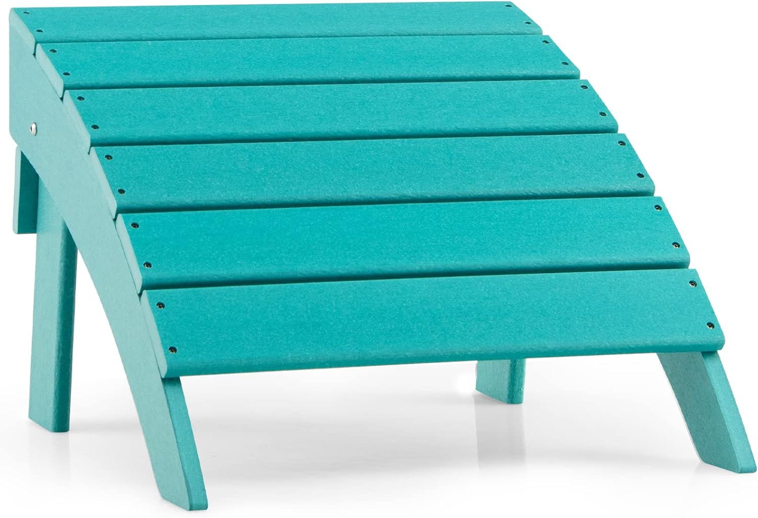 Turquoise HDPE Folding Adirondack Outdoor Footrest