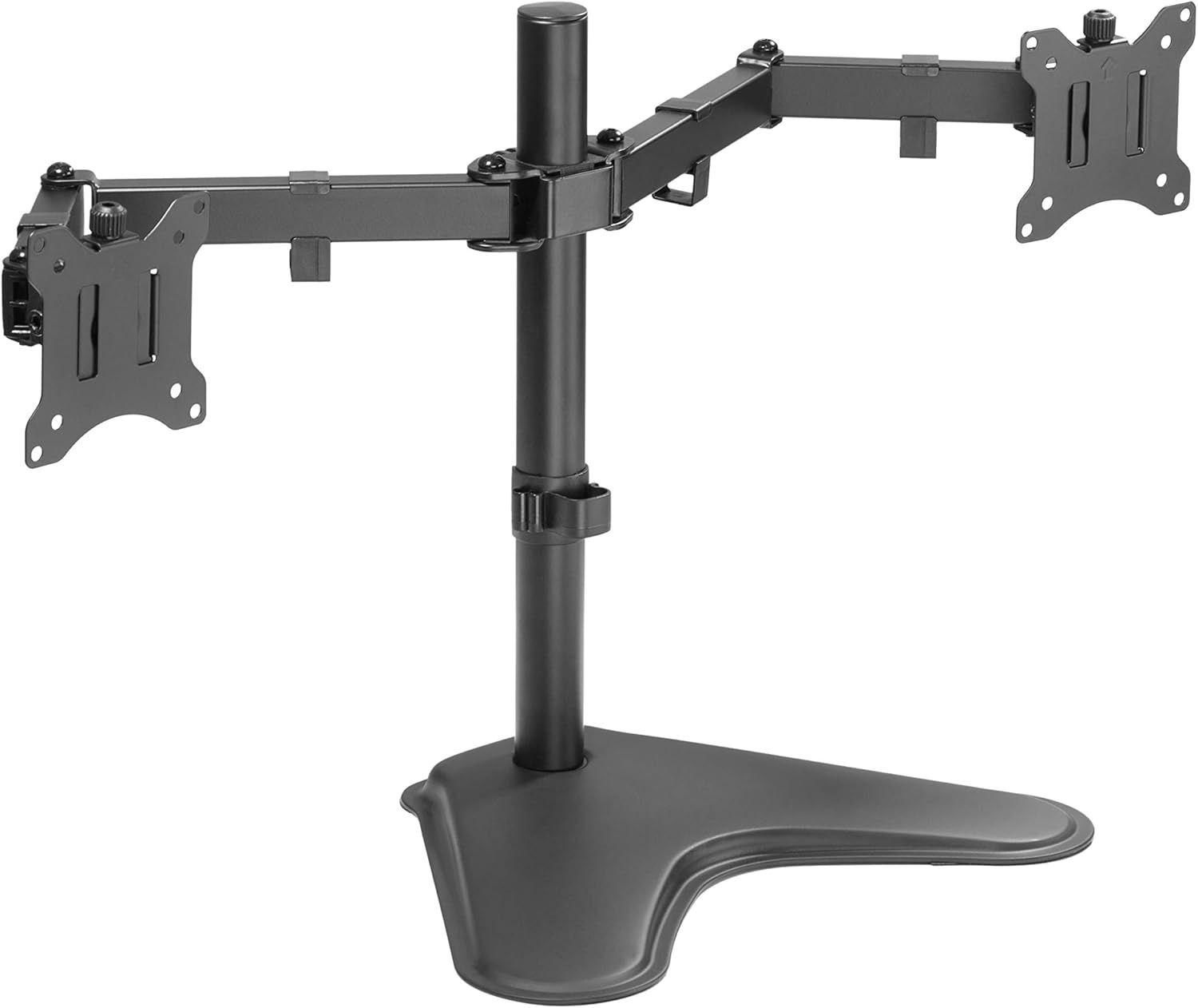 Black Steel Dual Monitor Articulating Desktop Stand