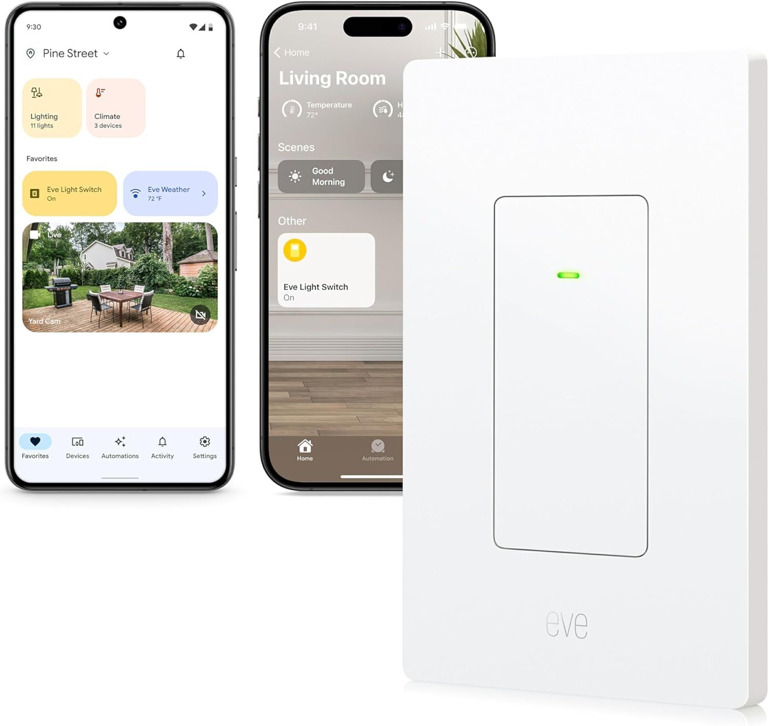 Eve White Smart Light Switch with Matter Technology