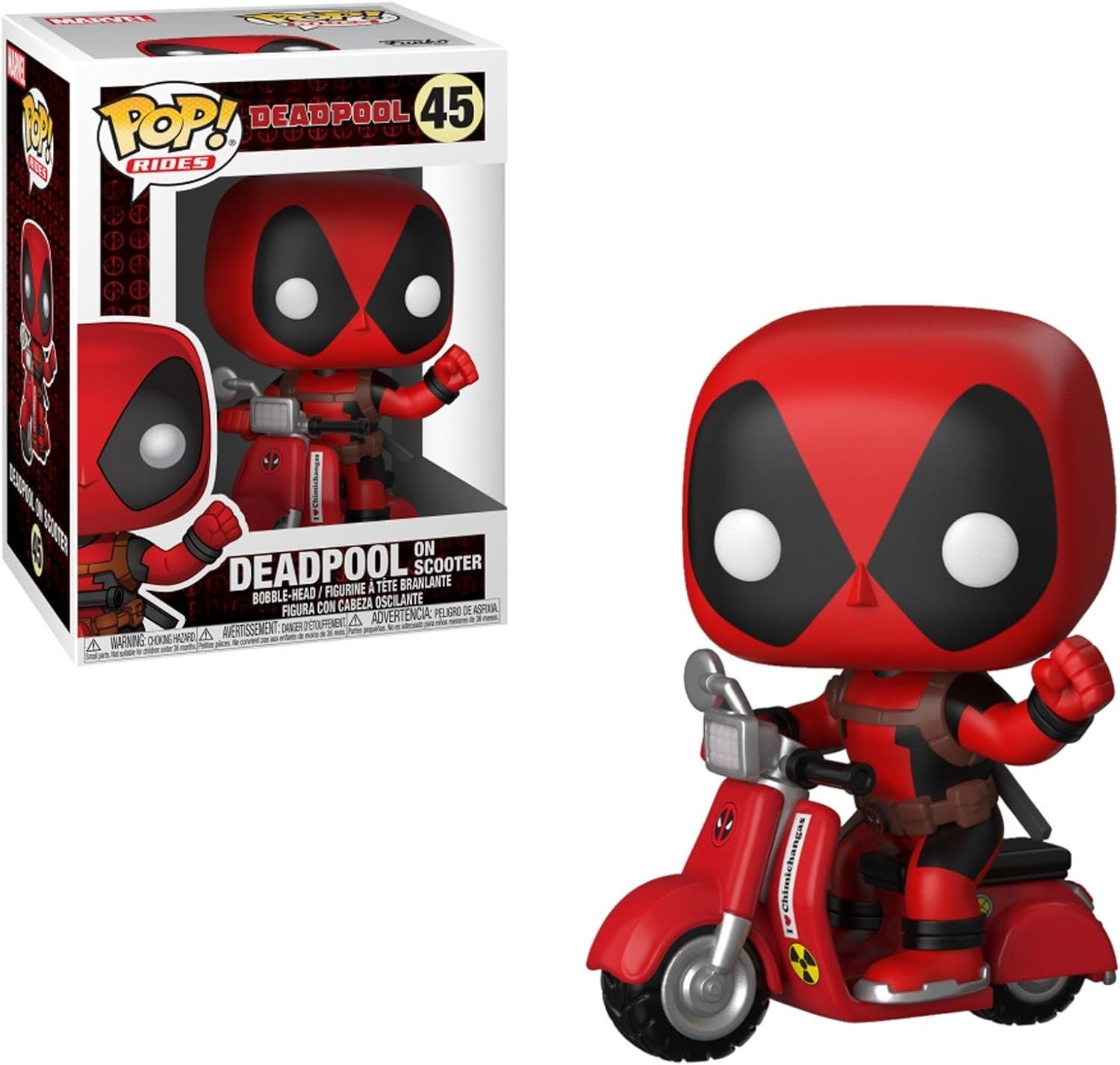 Deadpool Red and Black Vinyl Collectible Figure on Scooter