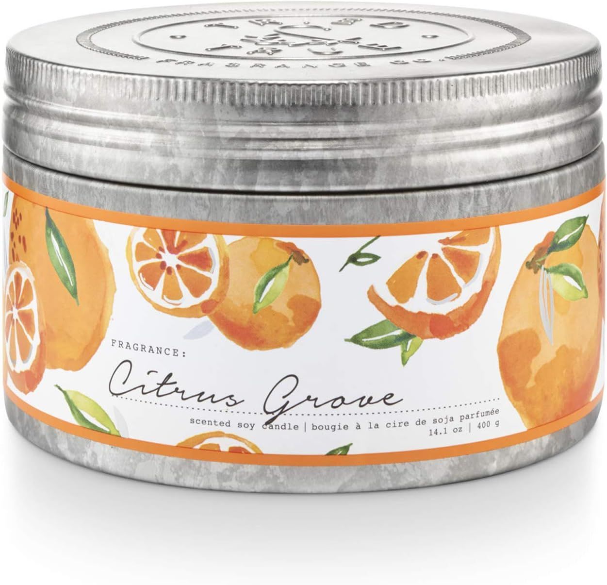 Citrus Grove Scented Soy Candle in Tin, 14.1 oz