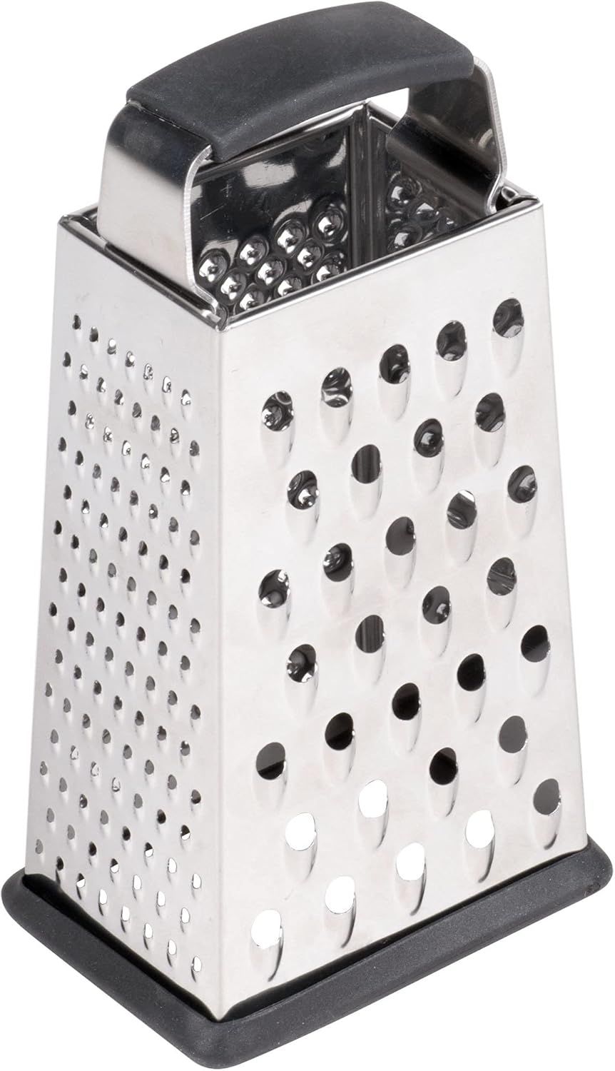 Small Stainless Steel 4-Sided Box Grater with Non-Slip Base