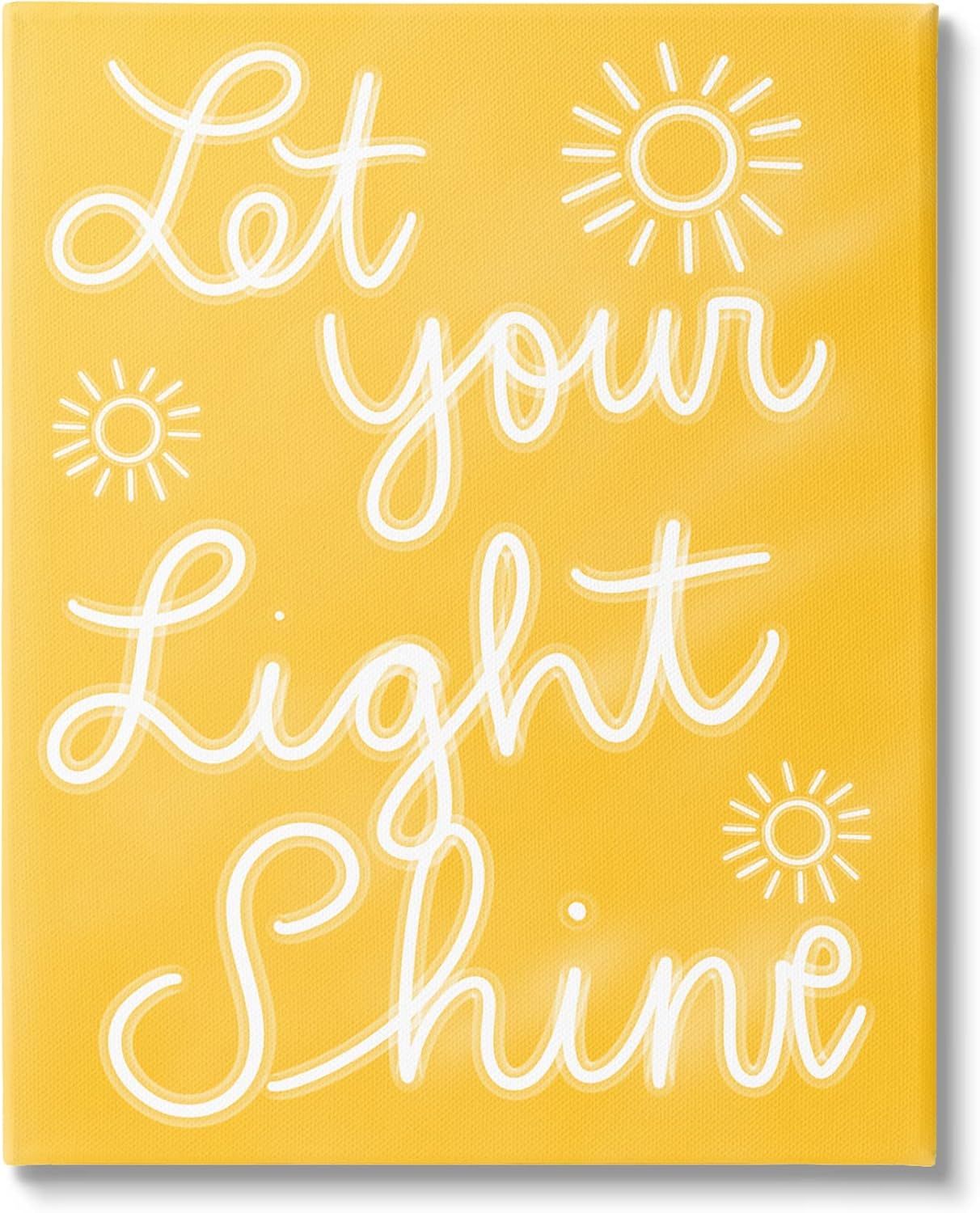 Yellow Inspirational Phrase Canvas Wall Art, 16 x 20 Inch