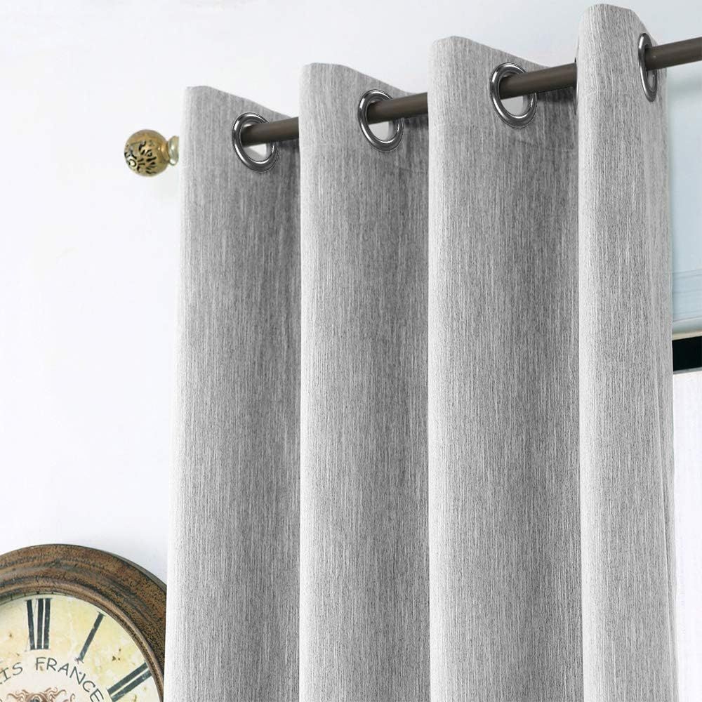 Gray Cotton Blackout Grommet Window Panel