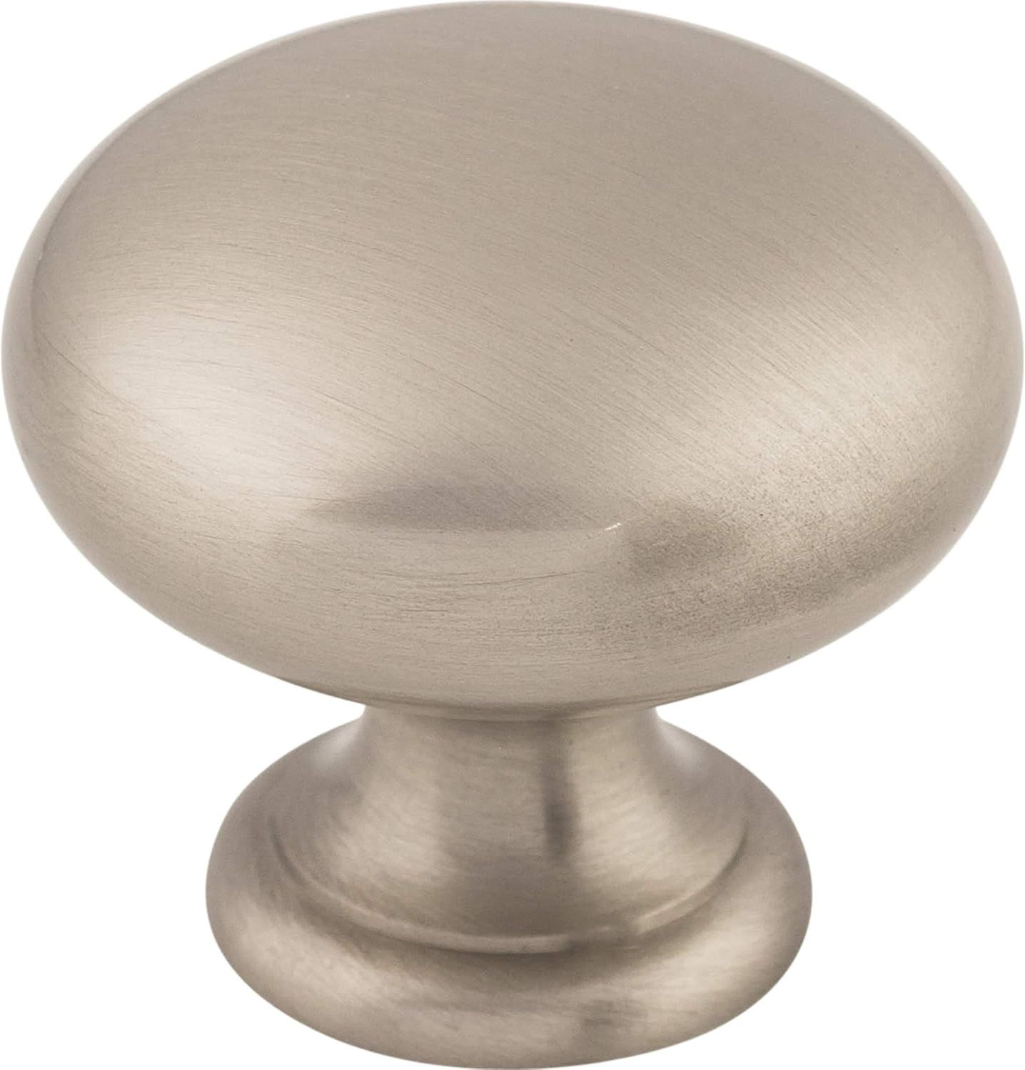 Brushed Satin Nickel Round Cabinet Knob with Mounting Hardware