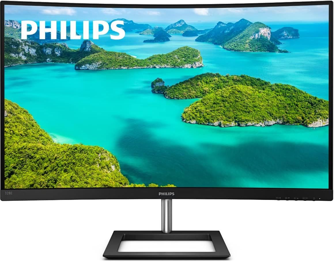 Curved 32" 4K UHD IPS Monitor with Built-In Speakers - Black