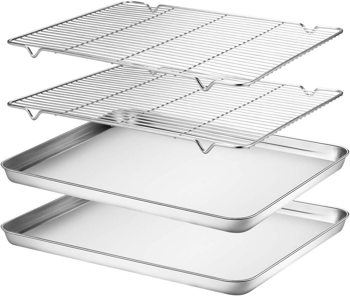 Stainless Steel Baking Sheet and Cooling Rack Set, 16 x 12 Inch