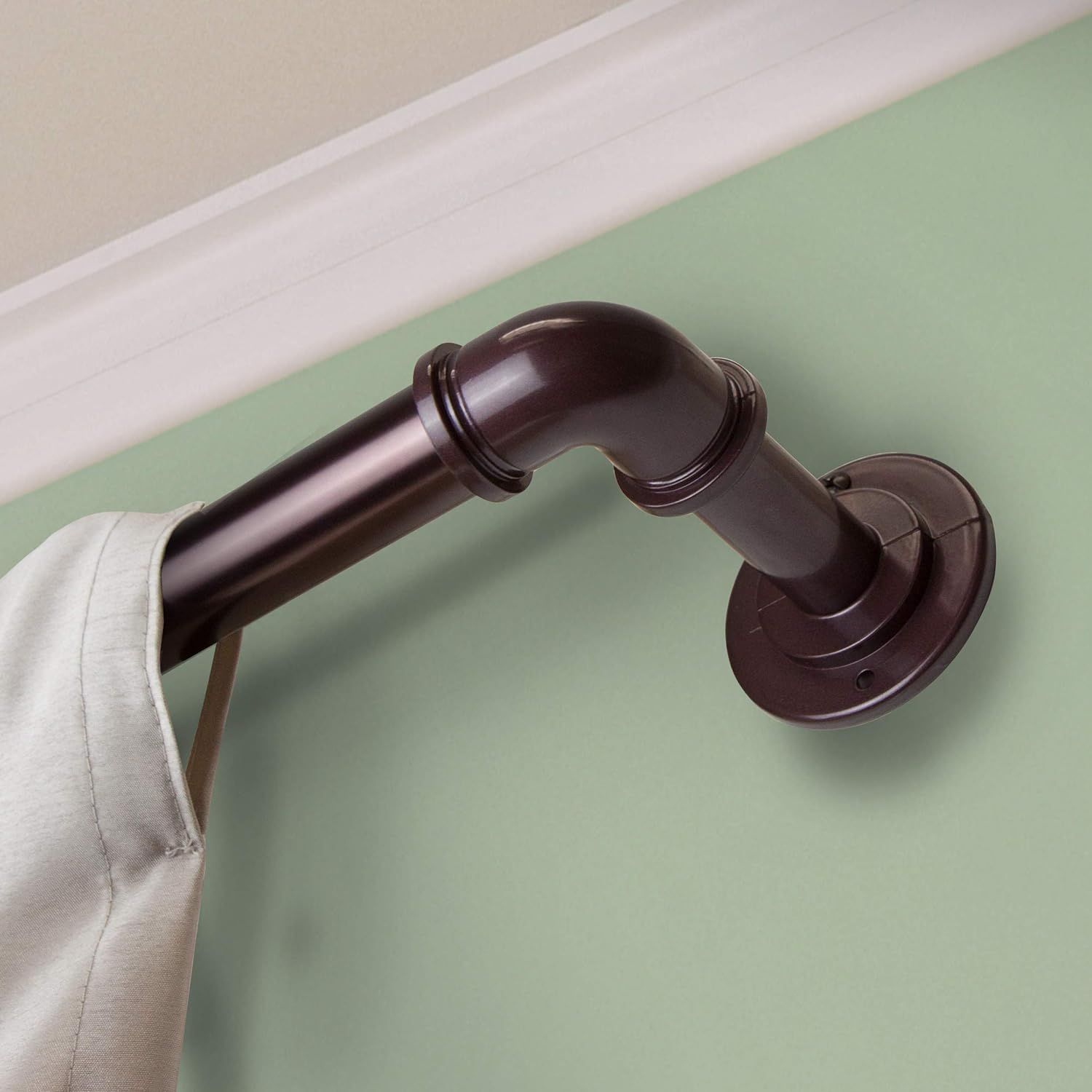 Bronze Finish Steel Blackout Curtain Rod, 84-120 inches