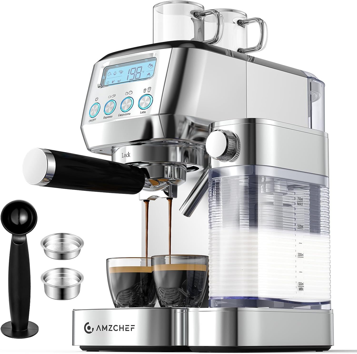 Stainless Steel Automatic Espresso Machine with Steam Wand