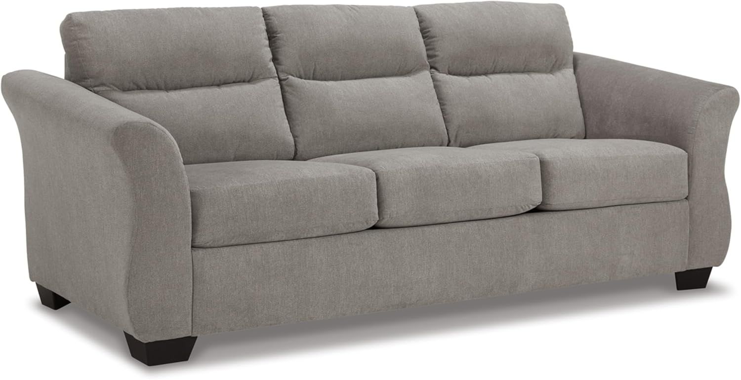 Light Gray Polyester Queen Sofa Sleeper with Flared Arms