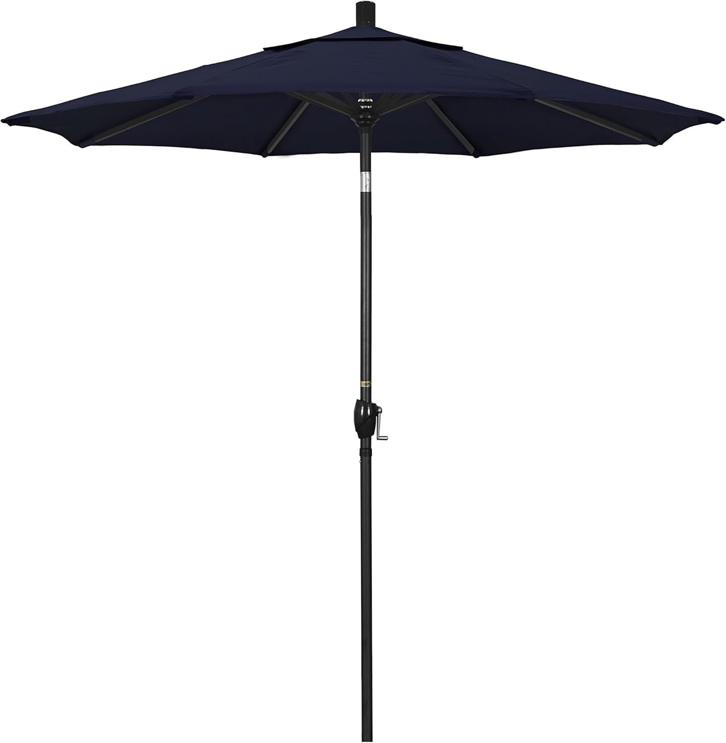 7.5 ft Navy Blue Aluminum Market Patio Umbrella with Crank Lift