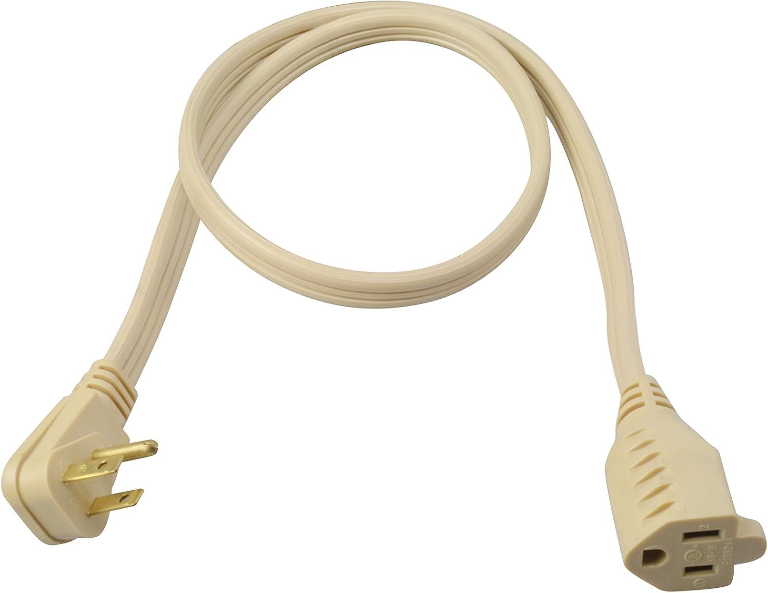 Beige 3-Foot Heavy-Duty Vinyl Appliance Extension Cord