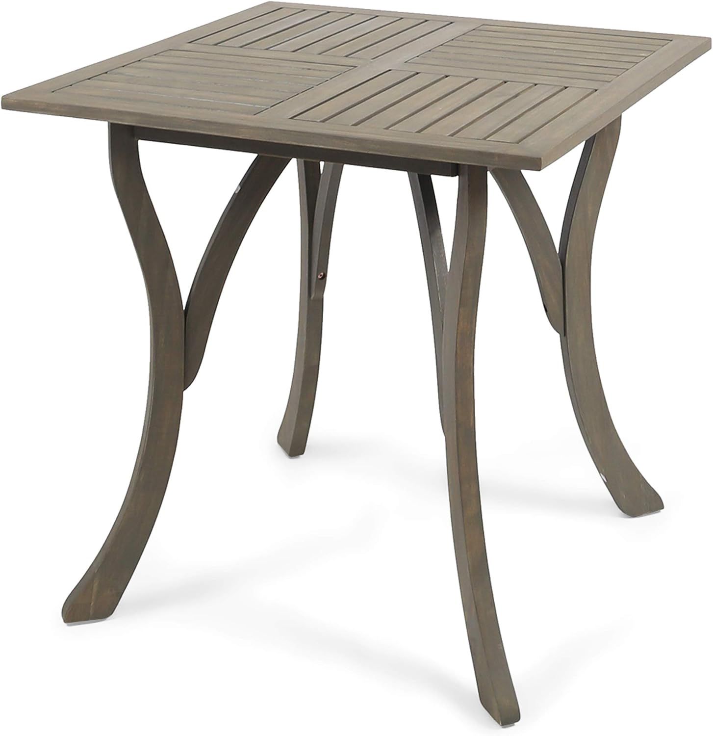 Gray Acacia Wood Square Outdoor Dining Table