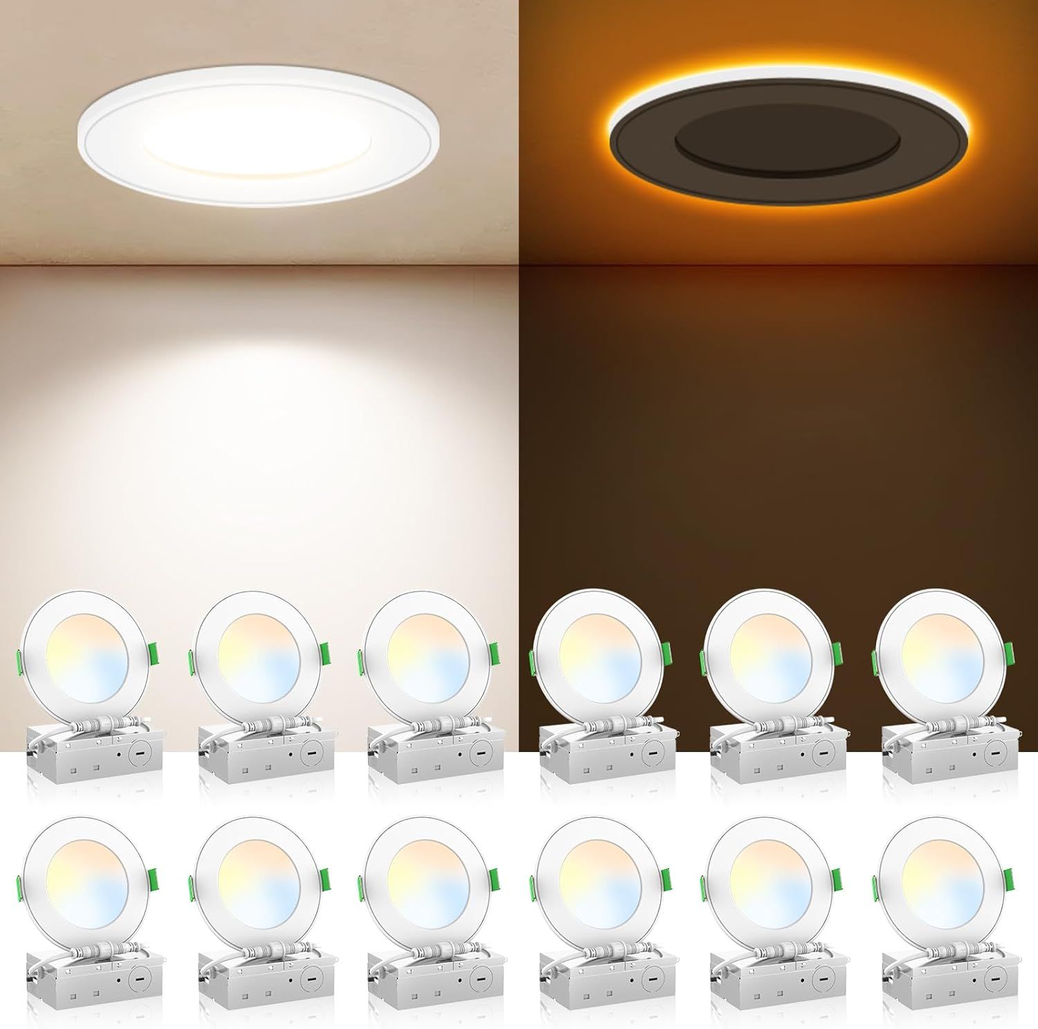 White 4-Inch Dimmable LED Recessed Ceiling Light Pack