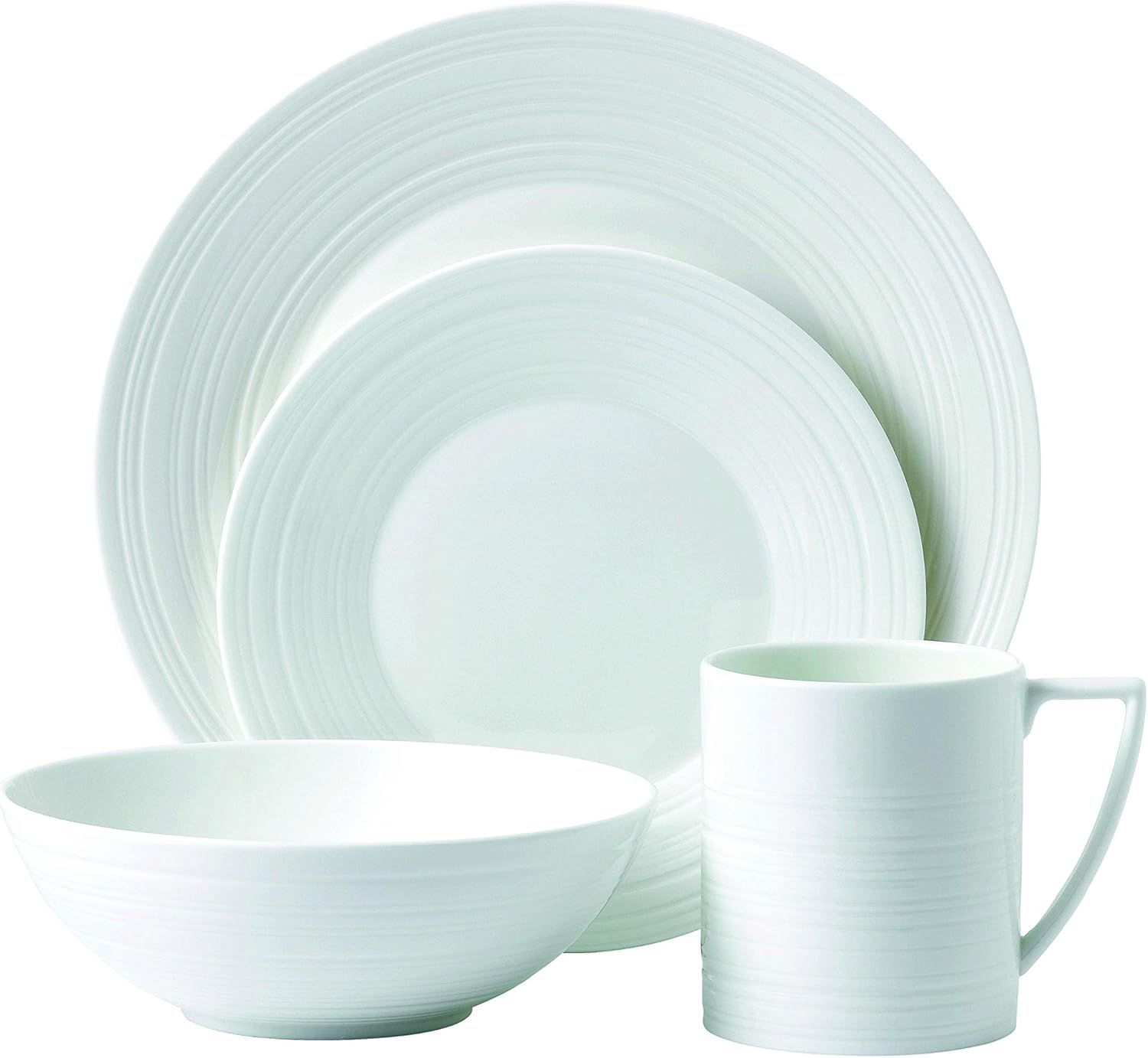 White Porcelain 16-Piece Dinnerware Set for Four