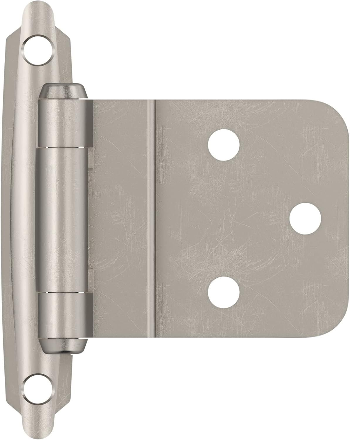 Satin Nickel Self-Closing Inset Cabinet Hinges, 10-Pack