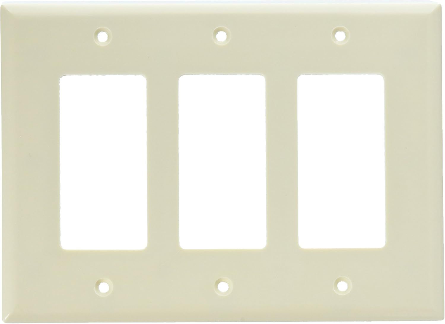 Light Almond 3-Gang Thermoset Decorator Wall Plate