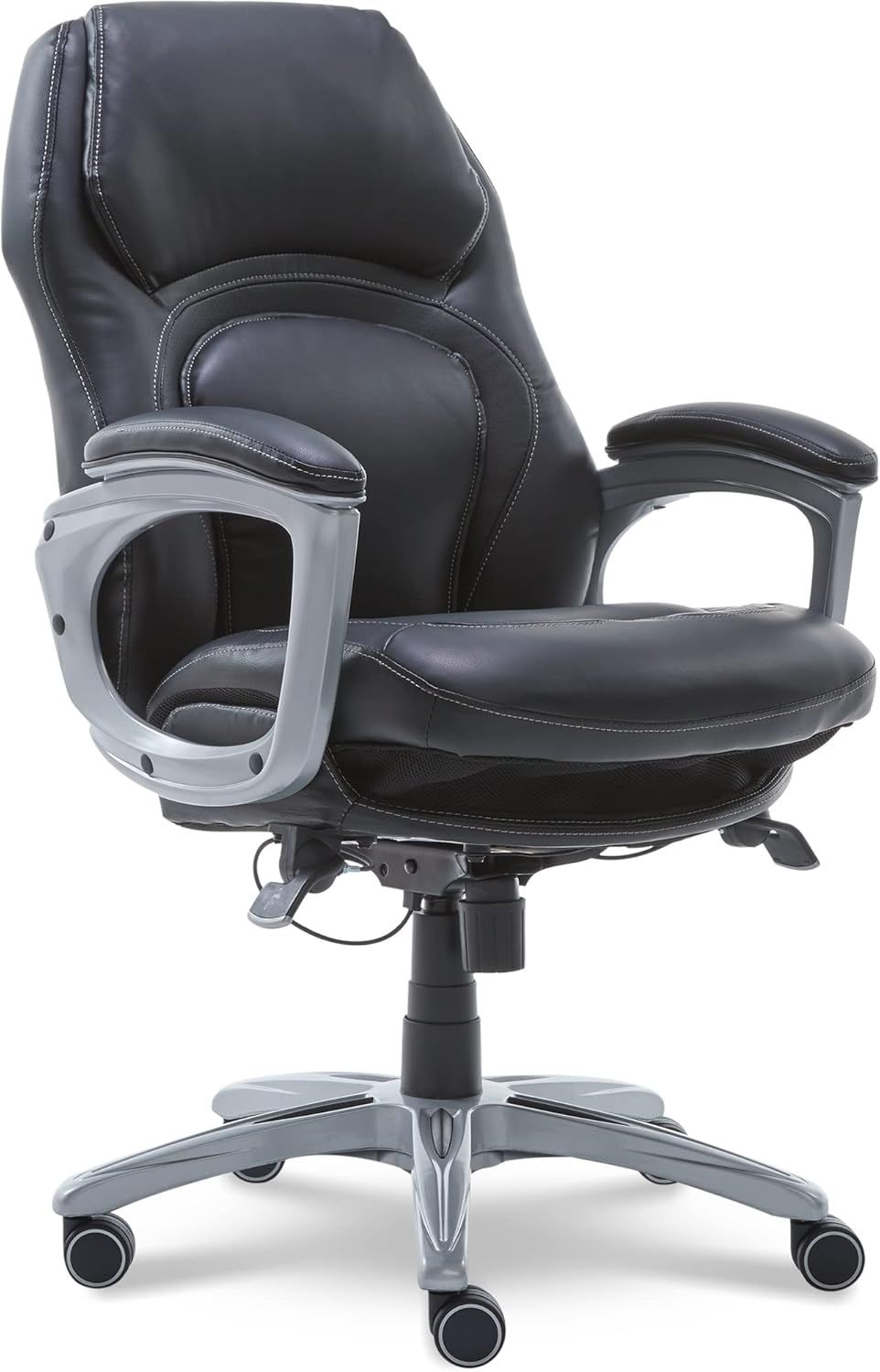 Black Bonded Leather Ergonomic Executive Swivel Chair