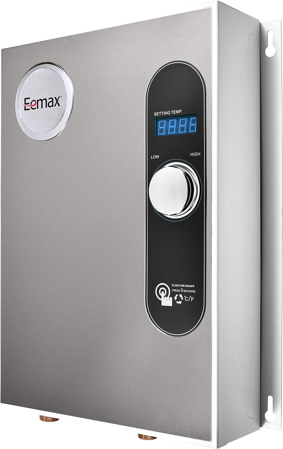 Compact Silver Electric Tankless Water Heater