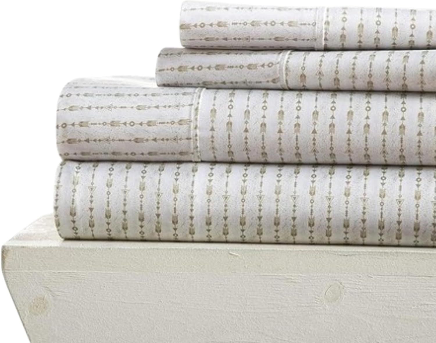 Sage Beaded Arrows Twin Microfiber Sheet Set