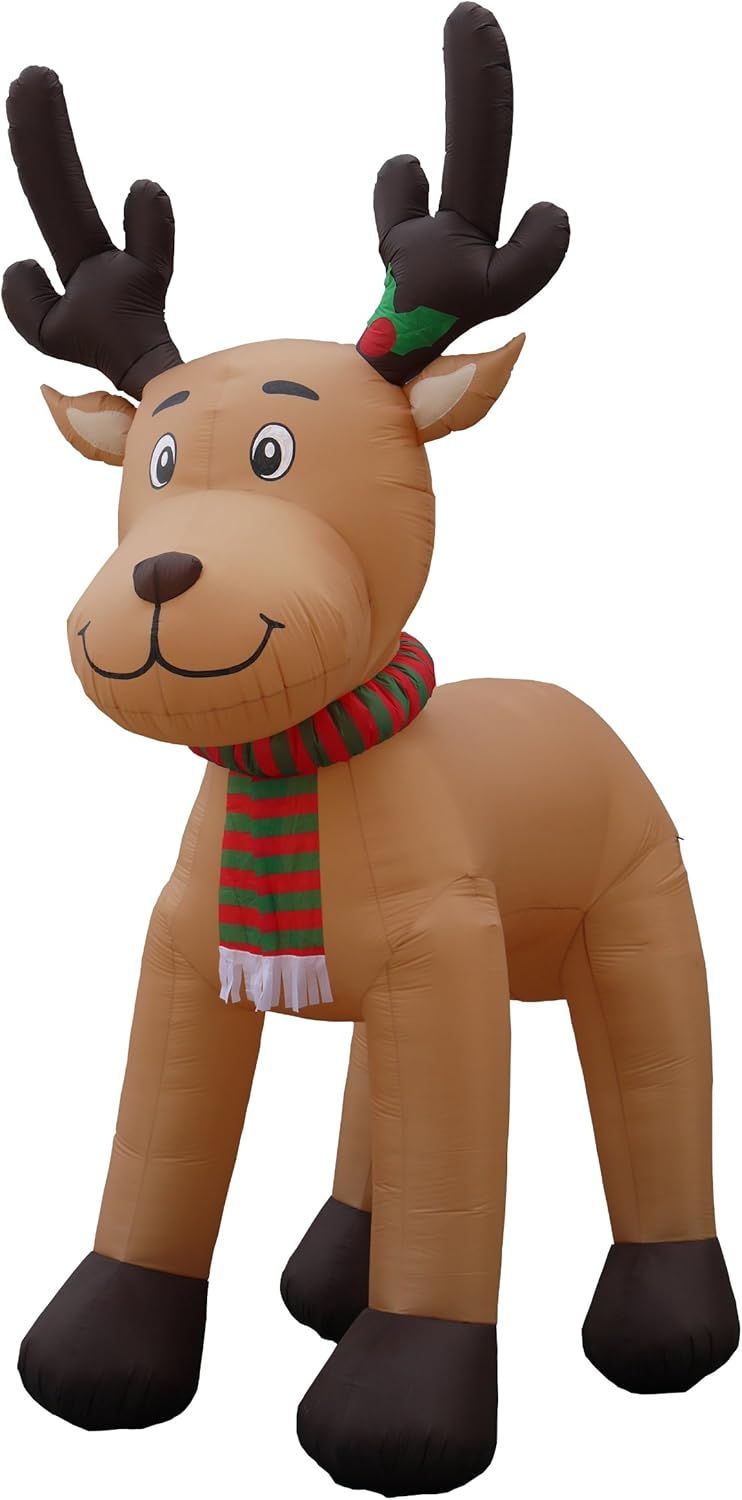 Jumbo 15 Foot Brown Inflatable Reindeer Decoration