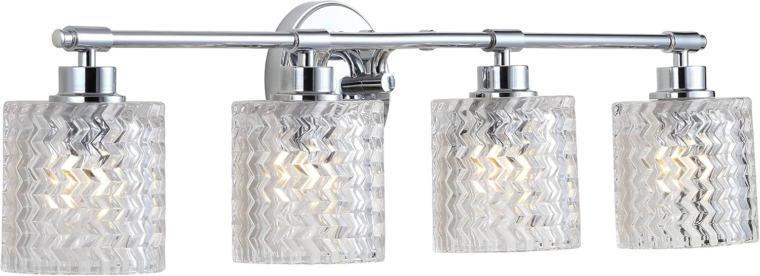 Spaulding 33" Chrome Vintage 4-Light LED Vanity Wall Light