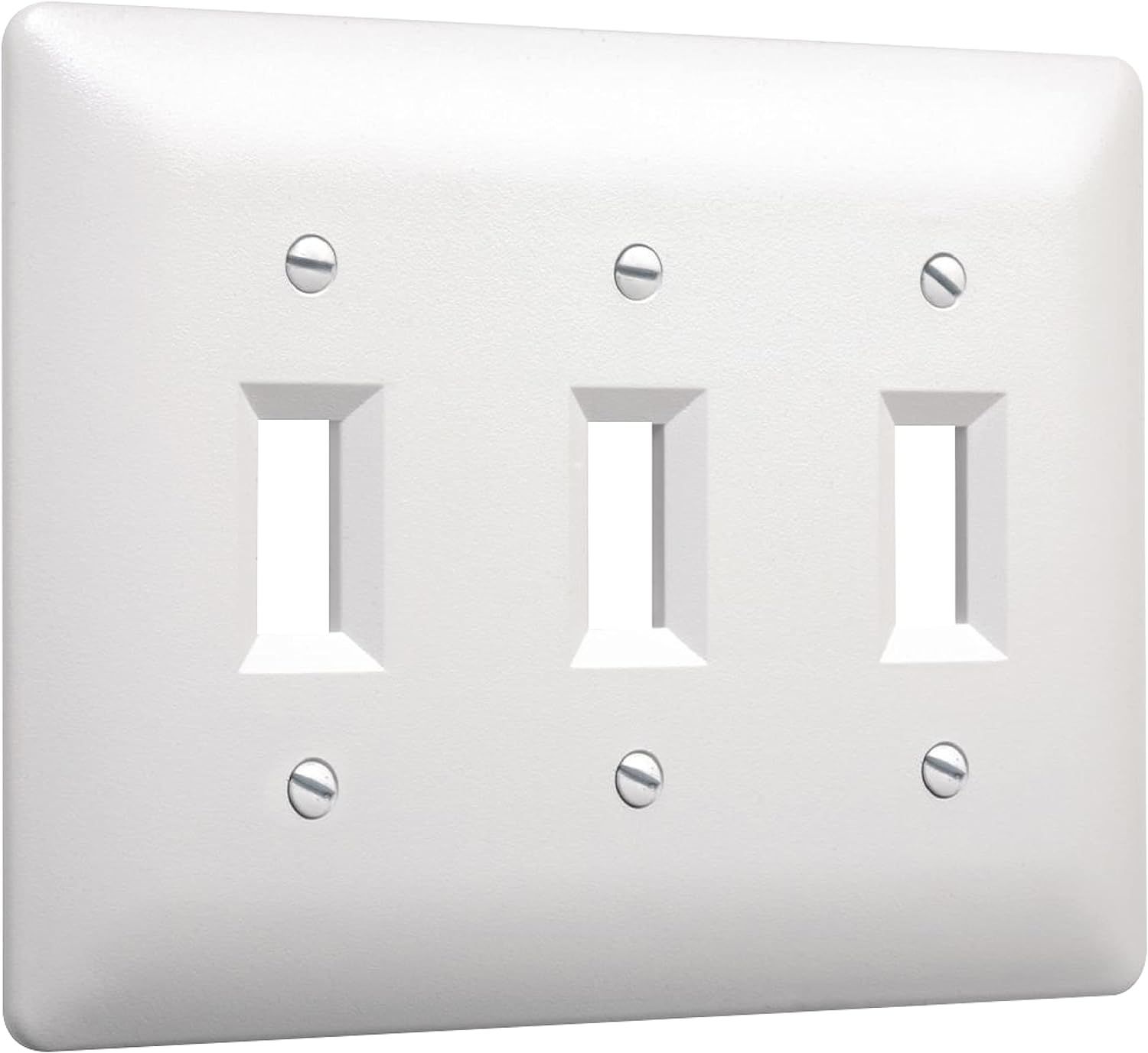 White Paintable Triple Toggle Light Switch Wall Plate Cover