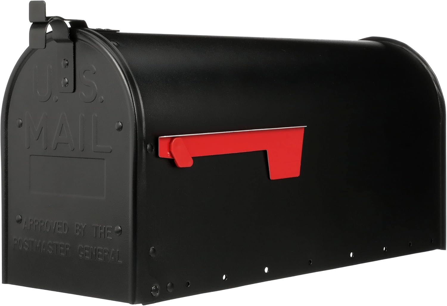 Admiral Large Black Aluminum Post Mount Mailbox