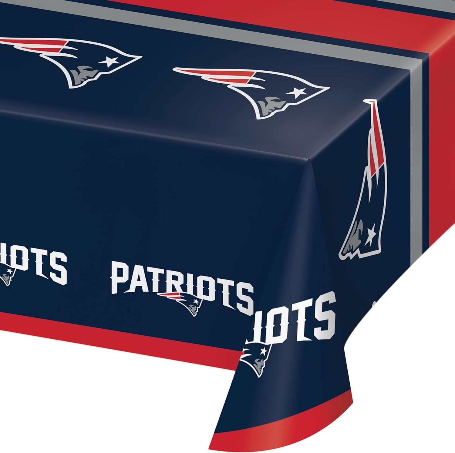 New England Patriots Rectangular Plastic Tablecloth Set