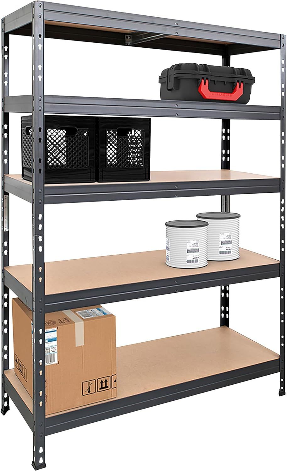 Heavy-Duty Steel 5-Shelf Garage Storage Unit, 48in x 20in x 70in