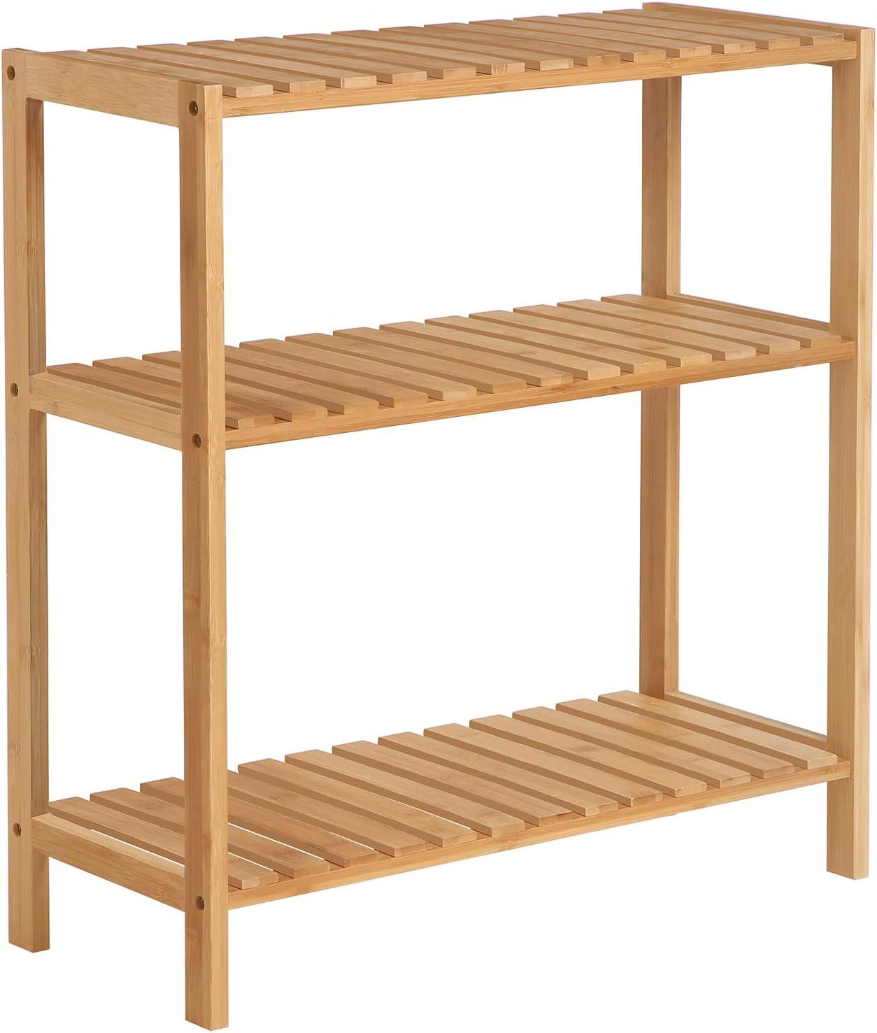 Natural Bamboo 3-Tier Multifunctional Storage Shelf