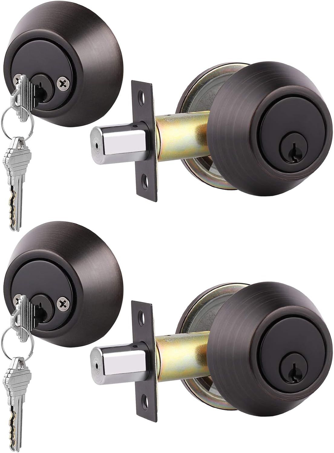 Oil Rubbed Bronze Double Cylinder Deadbolt Door Lock Set