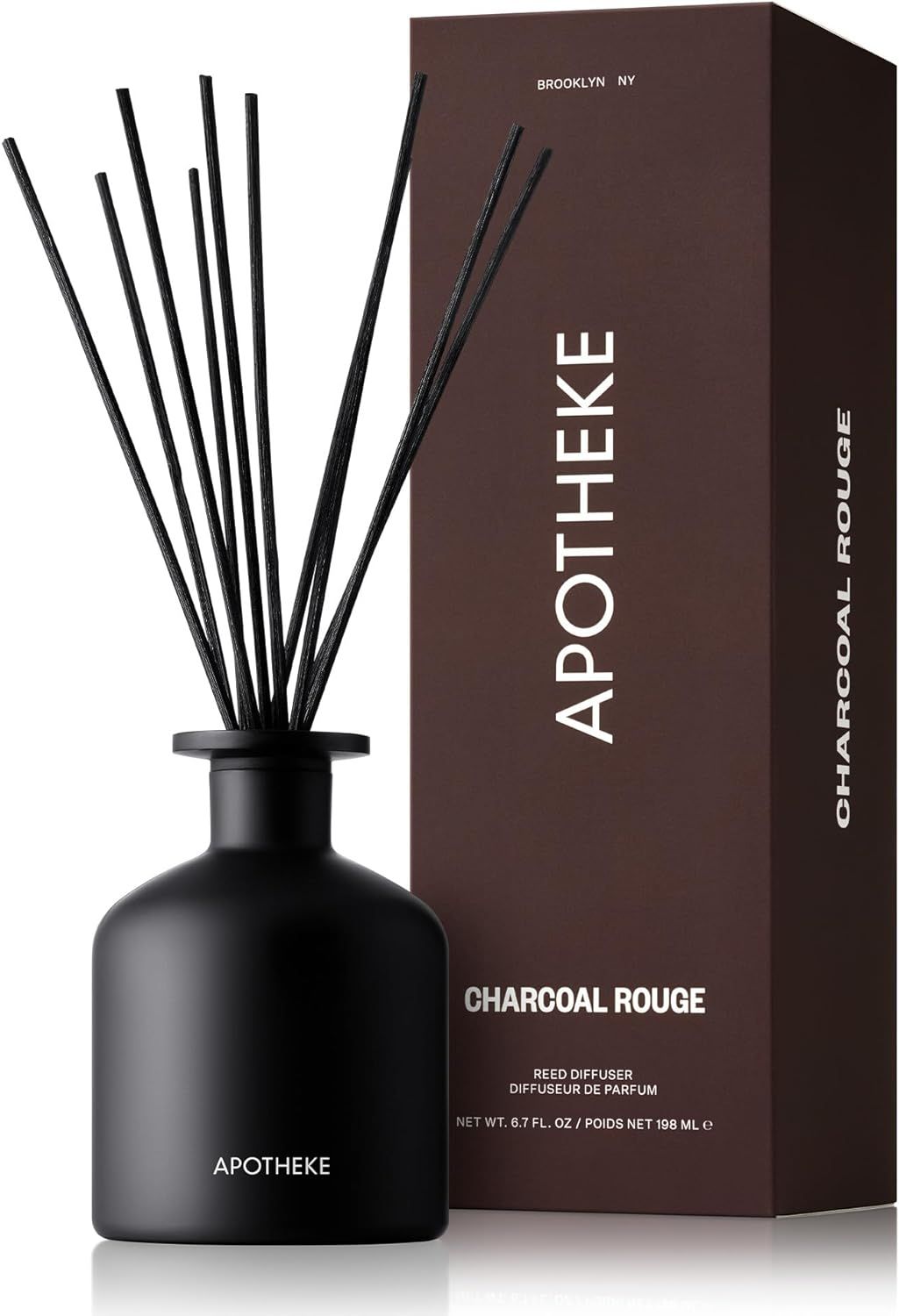 Charcoal Rouge Black Reed Diffuser with Cedarwood and Sandalwood