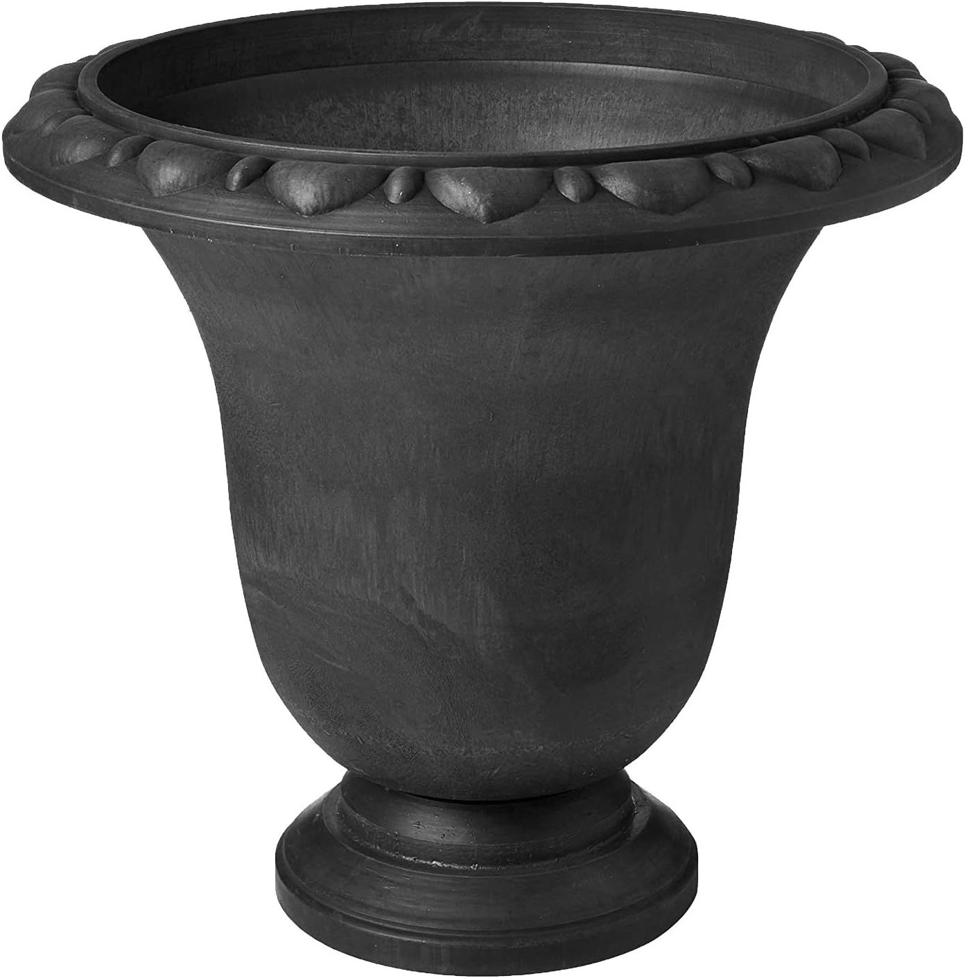 Large Black Recycled Plastic and Stone Urn Planter