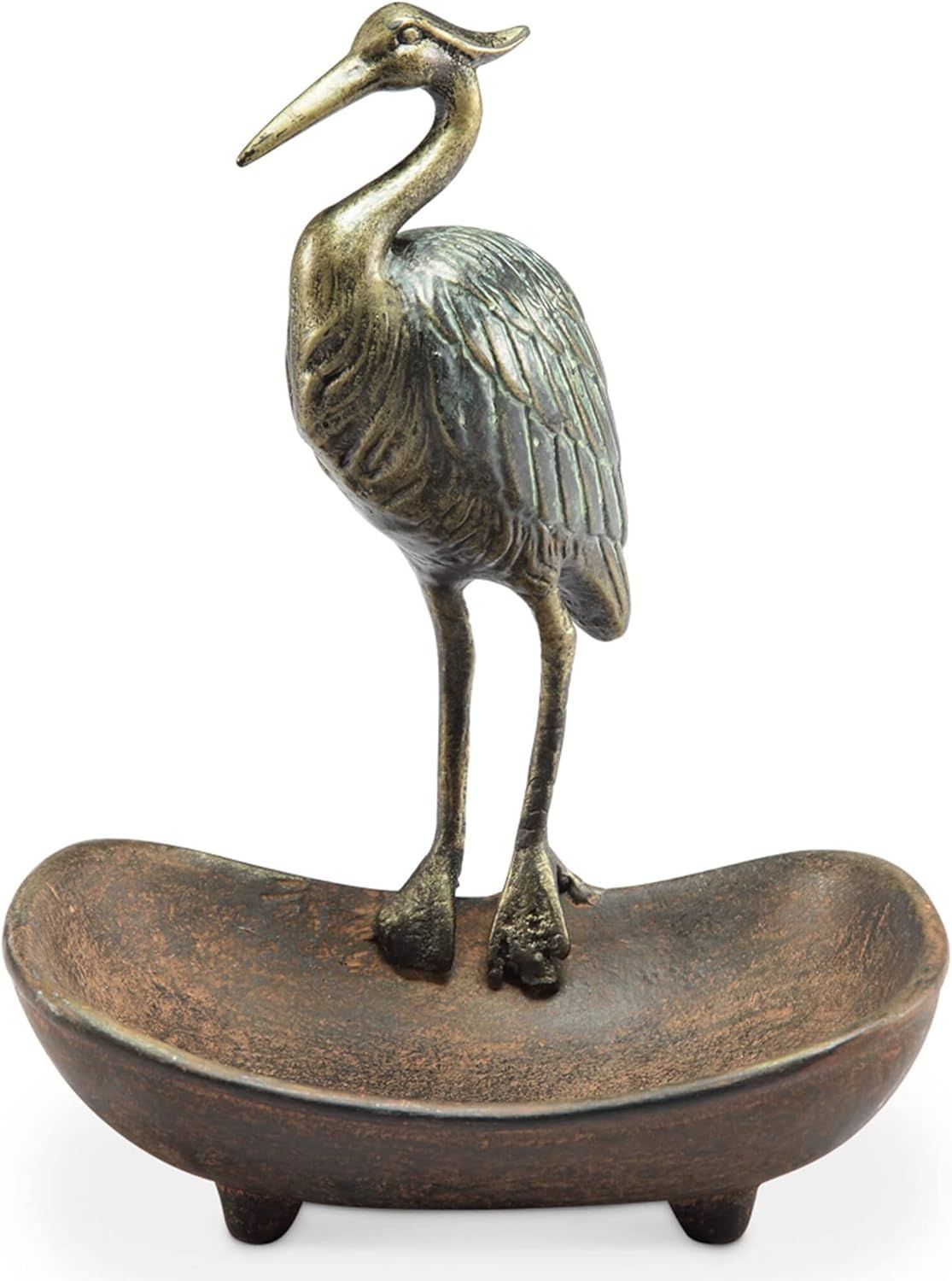 Weathered Galvanized Aluminum Heron Soap Dish