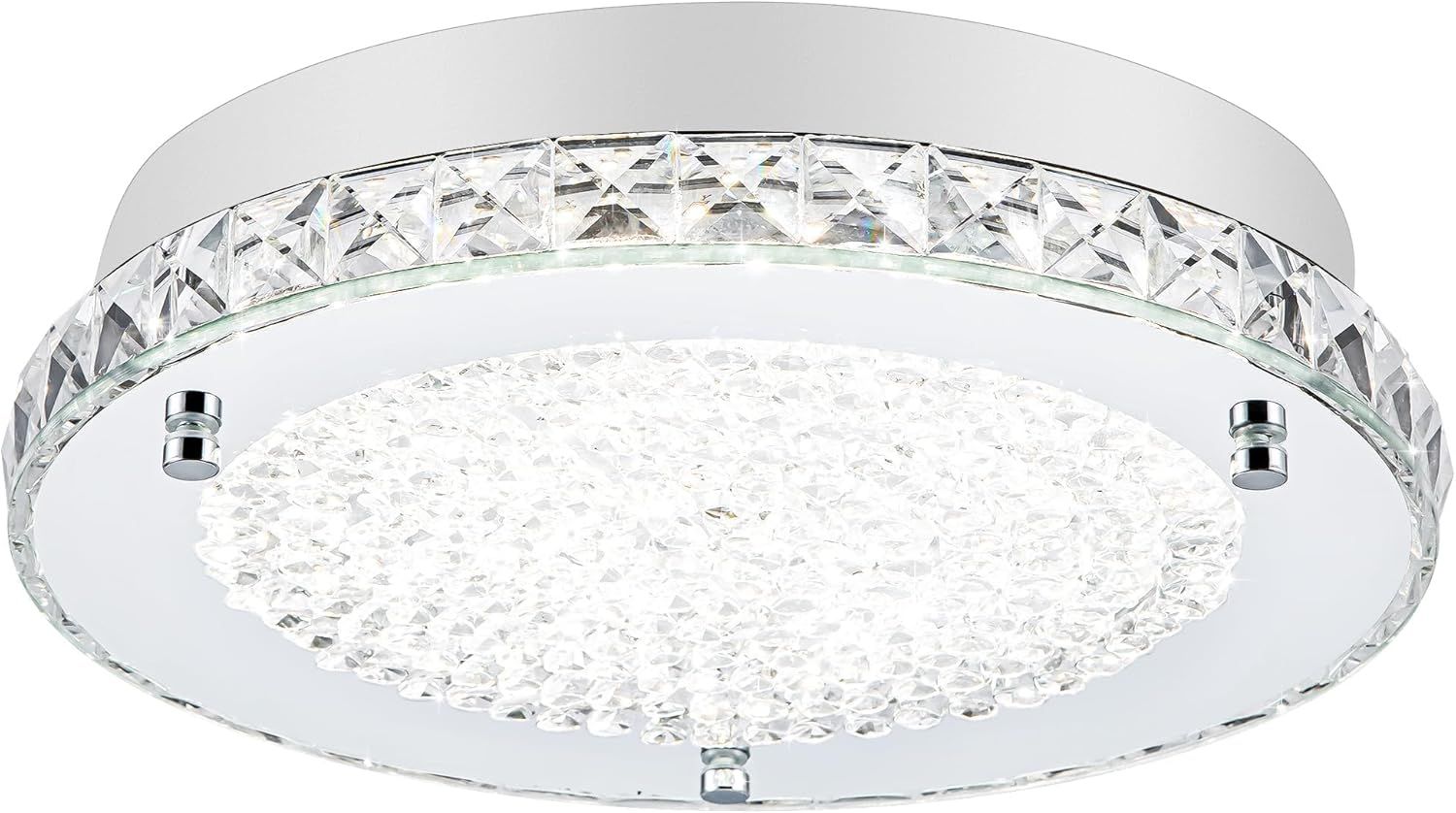 11-Inch Crystal LED Flush Mount Chandelier Light