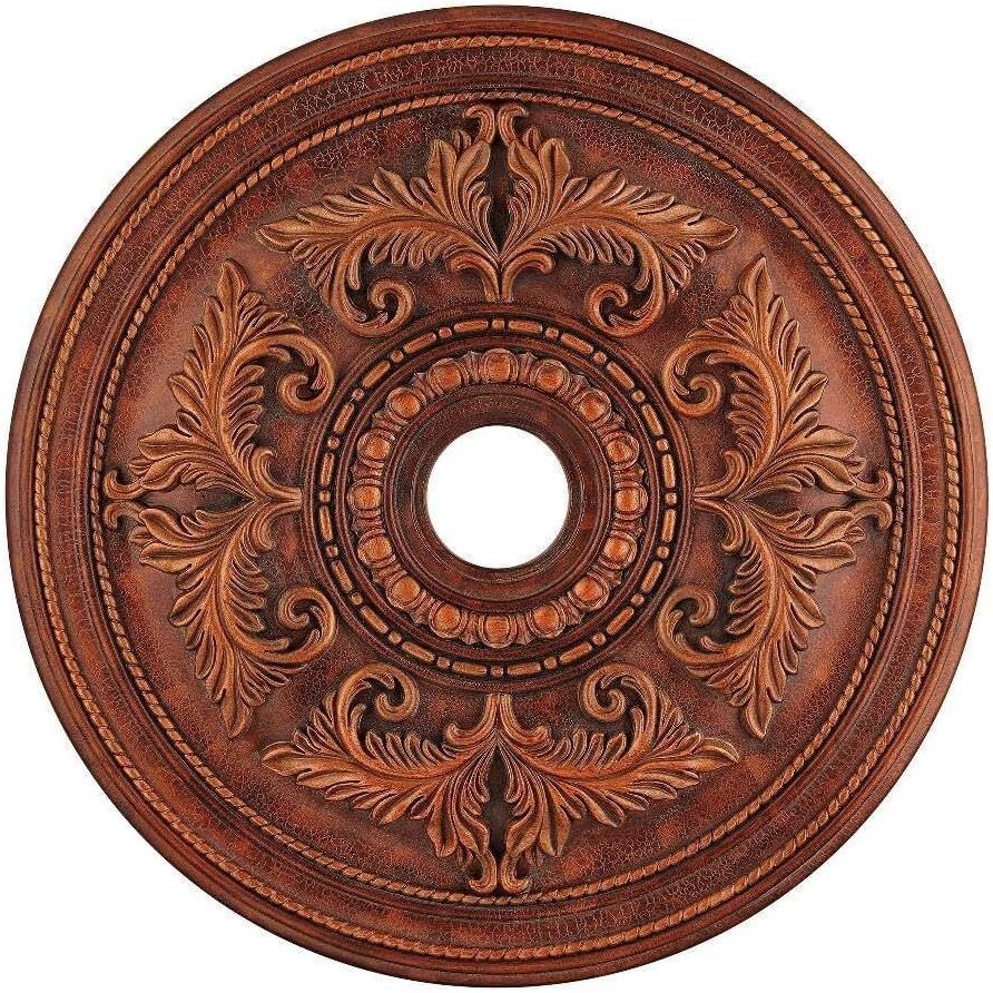 Crackled Greek Bronze 30.5" Acanthus Ceiling Medallion