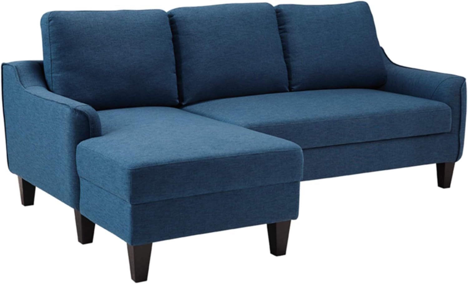 Blue Microfiber Sleeper Sofa with Pillow Back