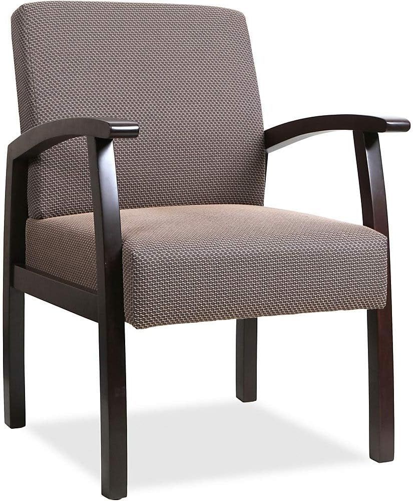 Mahogany Espresso Deluxe Guest Chair with Taupe Padded Seat