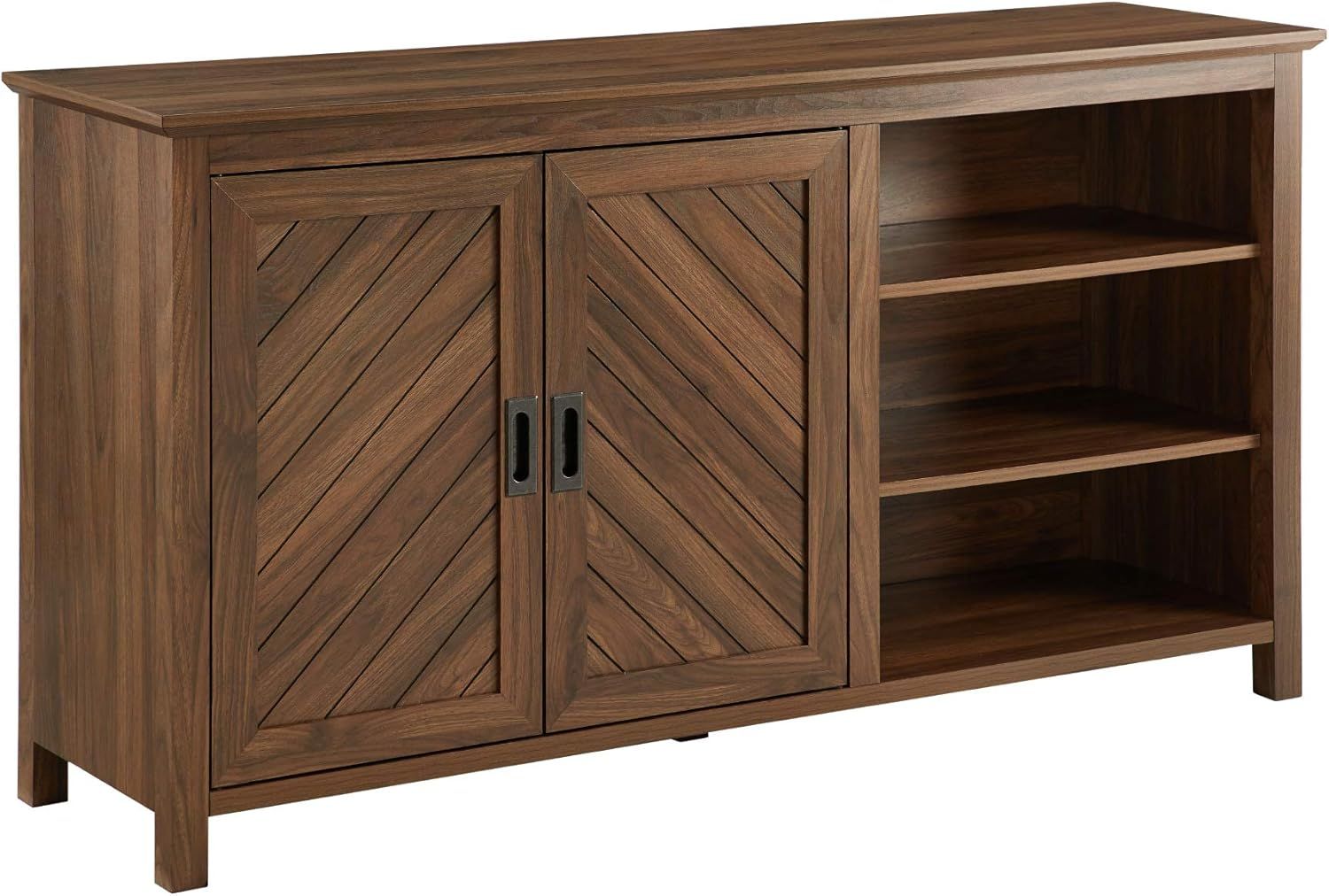 Stayton Dark Walnut Transitional 2-Door Sideboard with Adjustable Shelves