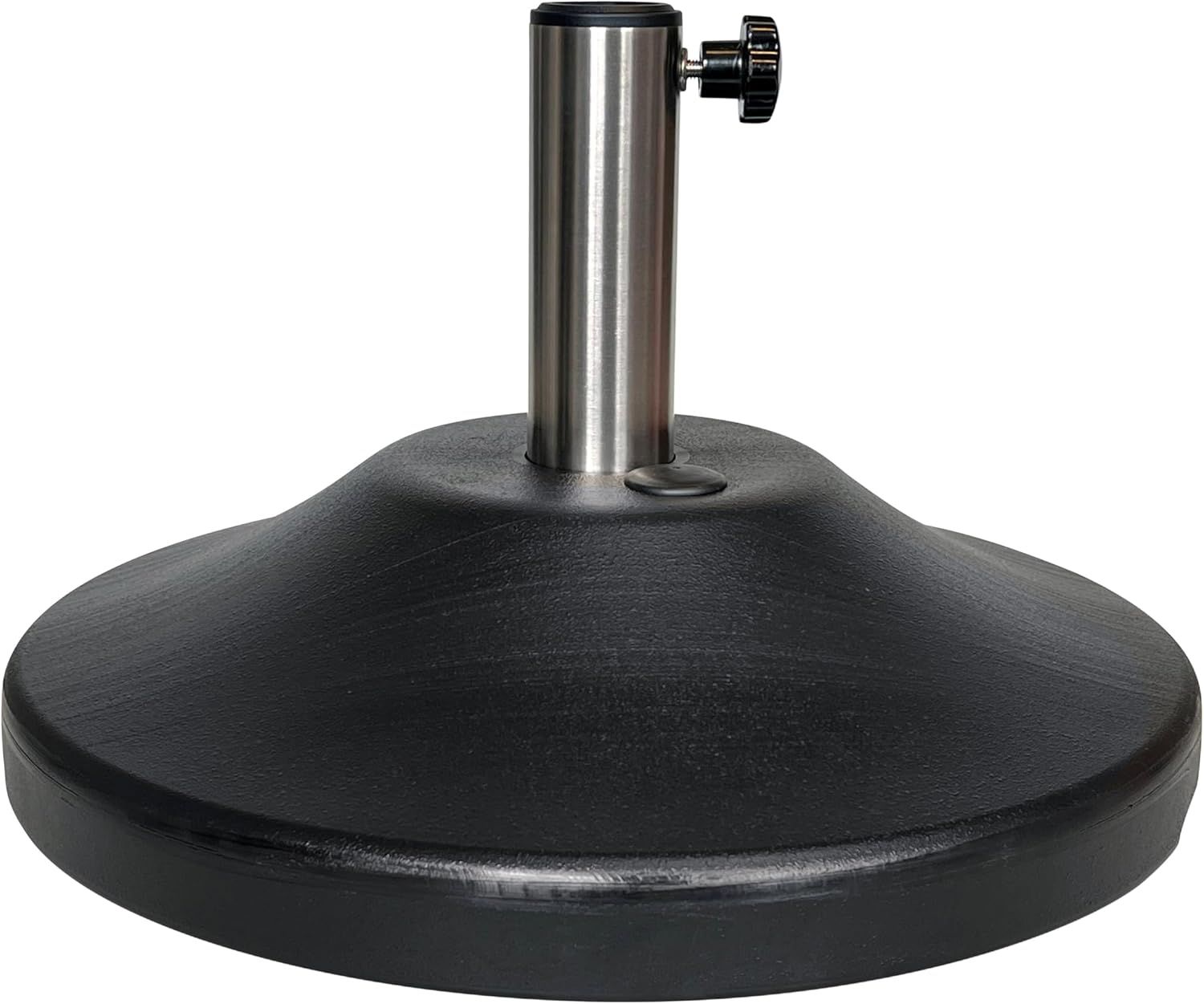 Black Stainless Steel Fillable Patio Umbrella Base with Wheels