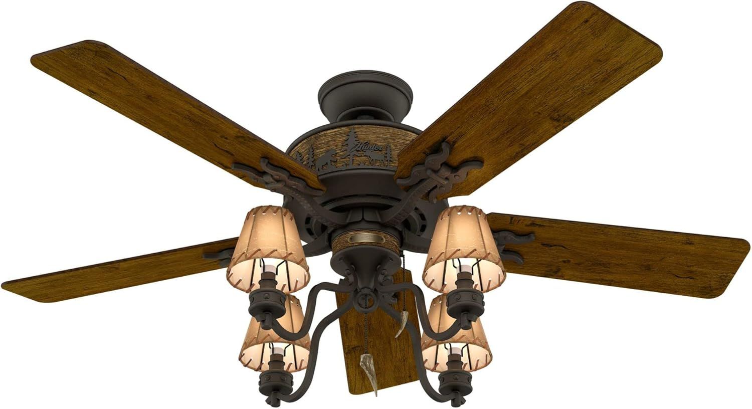 Adirondack Brittany Bronze 52" Ceiling Fan with LED Light and Remote