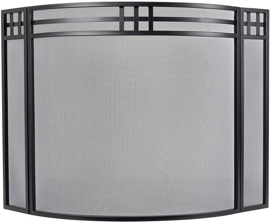 Mill Creek Black 3-Panel Mesh Fireplace Screen