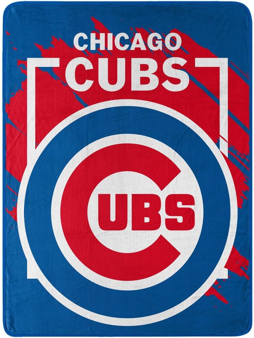 Chicago Cubs Blue and Red Fleece Throw Blanket