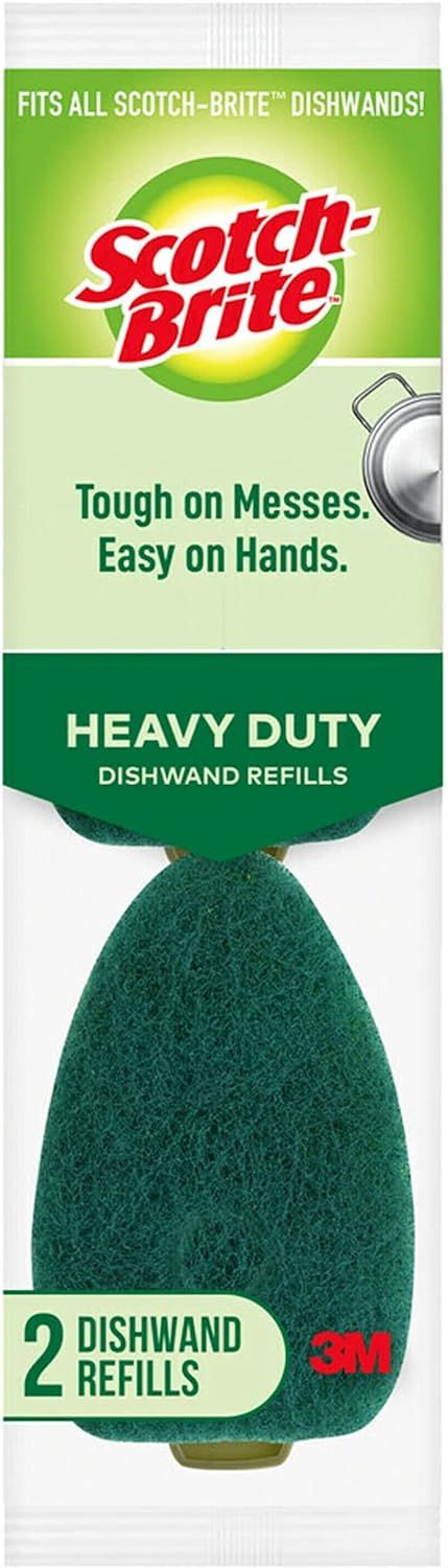 Heavy Duty Green Dishwand Sponge Refills, 2-Pack